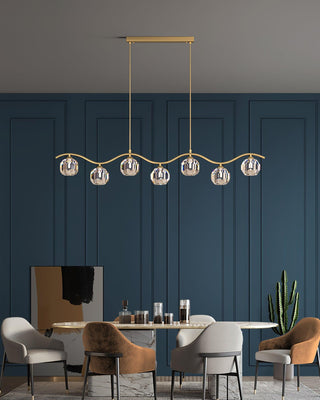 Lustra Lustre Cuivre et Cristal Géométrique