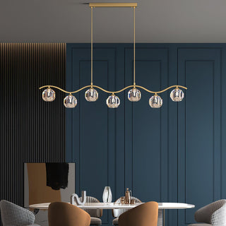 Lustra Lustre Cuivre et Cristal Géométrique