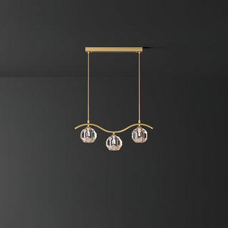 Lustra Lustre Cuivre et Cristal Géométrique