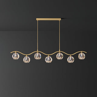 Lustra Lustre Cuivre et Cristal Géométrique
