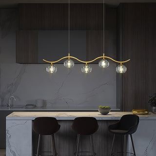 Lustra Lustre Cuivre et Cristal Géométrique