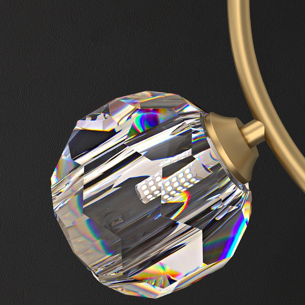 Calora Lustre Cuivre et Cristal Géométrique