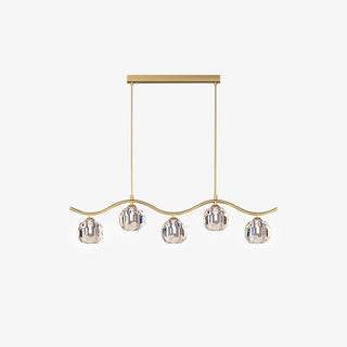 Lustra Lustre Cuivre et Cristal Géométrique
