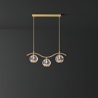 Lustra Lustre Cuivre et Cristal Géométrique