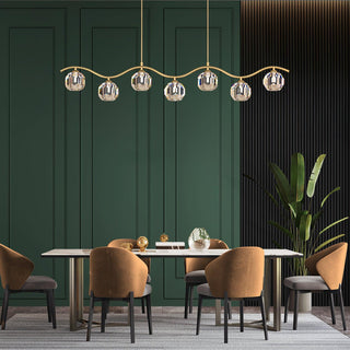 Lustra Lustre Cuivre et Cristal Géométrique