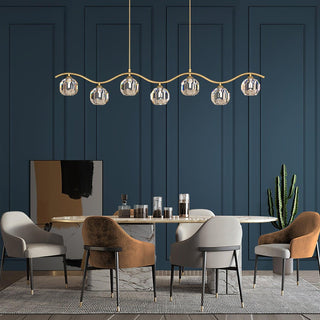 Lustra Lustre Cuivre et Cristal Géométrique