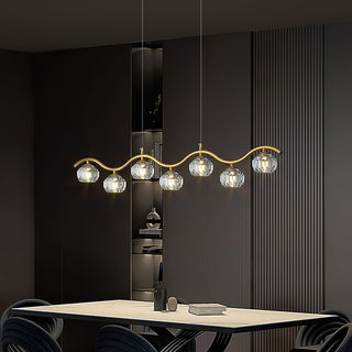Lustra Lustre Cuivre et Cristal Géométrique