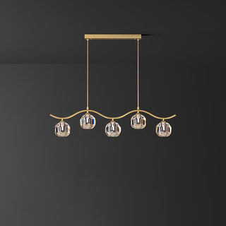 Lustra Lustre Cuivre et Cristal Géométrique