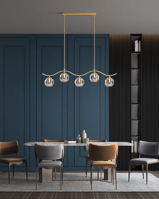 Lustra Lustre Cuivre et Cristal Géométrique