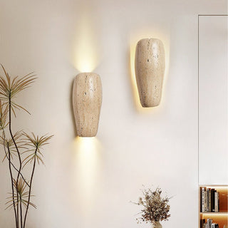 Earthy Stone Wall Sconce-Neutral Decor