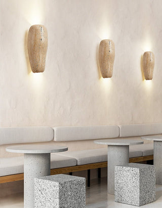 Earthy Stone Wall Sconce-Neutral Decor