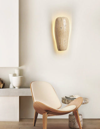 Earthy Stone Wall Sconce-Neutral Decor