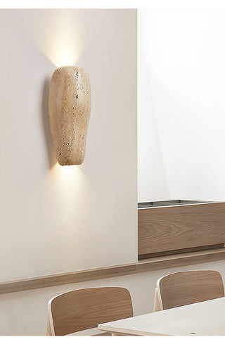 Earthy Stone Wall Sconce-Neutral Decor
