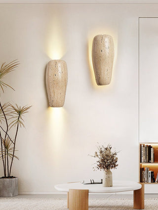 Earthy Stone Wall Sconce-Neutral Decor