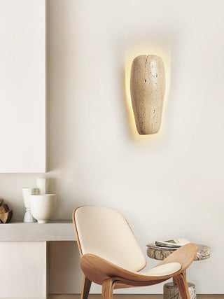 Earthy Stone Wall Sconce-Neutral Decor