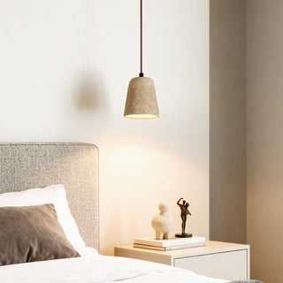 Earthy Travertine Cone Pendant Light-Neutral Decor