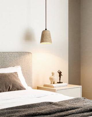 Earthy Travertine Cone Pendant Light-Neutral Decor