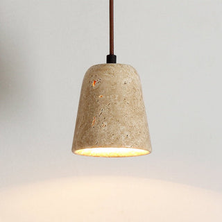 Earthy Travertine Cone Pendant Light-Neutral Decor