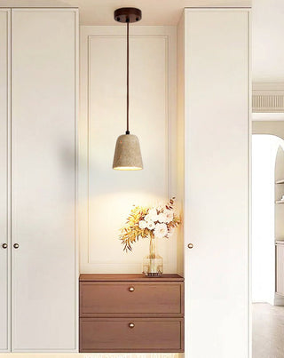 Earthy Travertine Cone Pendant Light-Neutral Decor