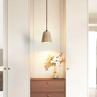Earthy Travertine Cone Pendant Light-Neutral Decor
