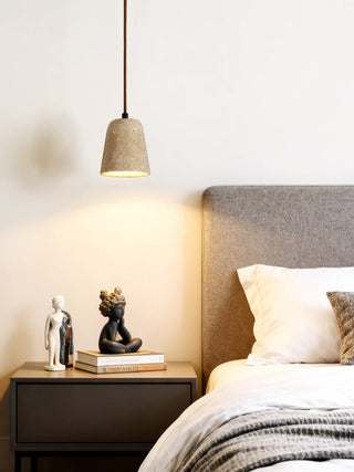 Earthy Travertine Cone Pendant Light-Neutral Decor