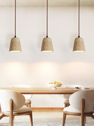 Earthy Travertine Cone Pendant Light-Neutral Decor