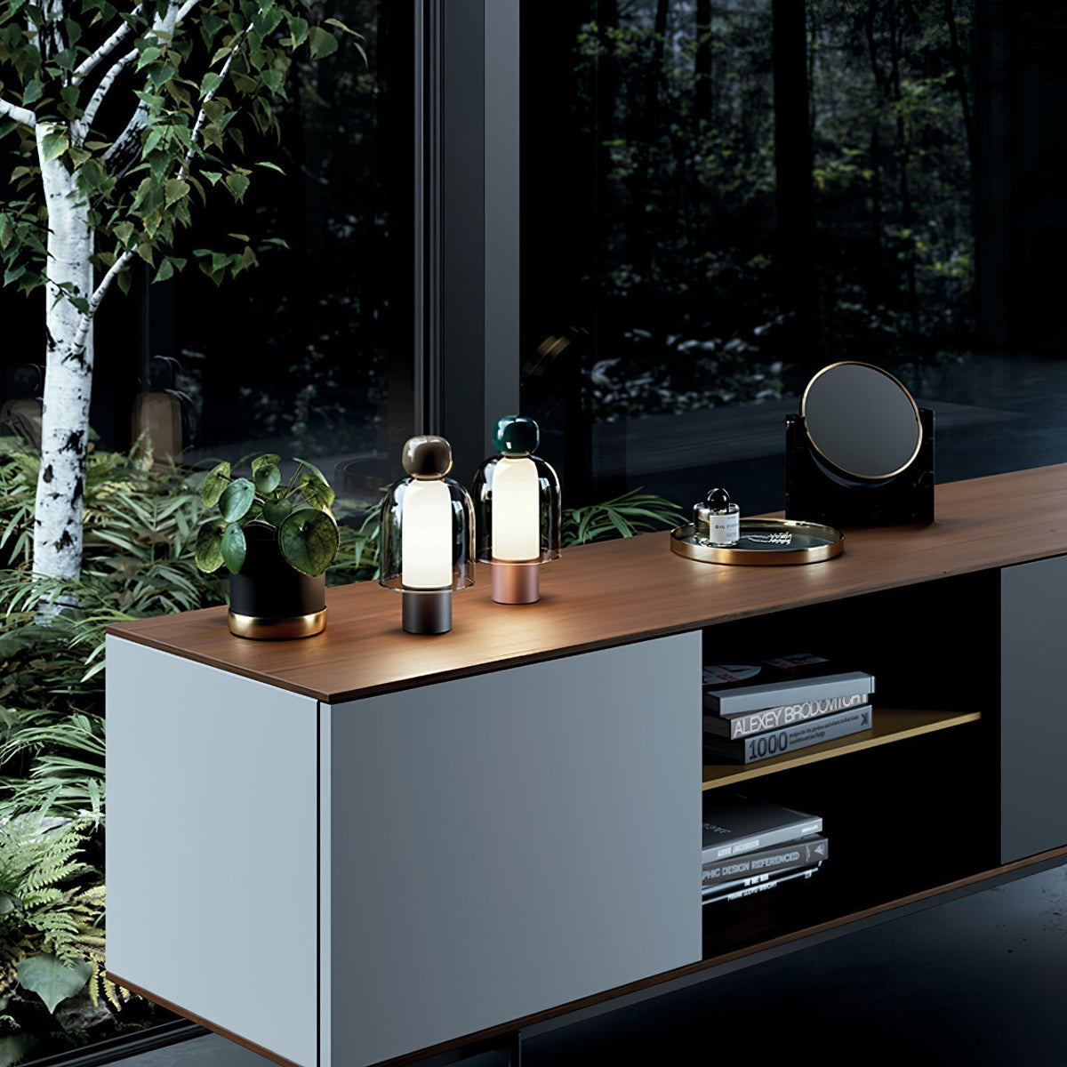Nara Lampe de Table Artistique en Verre