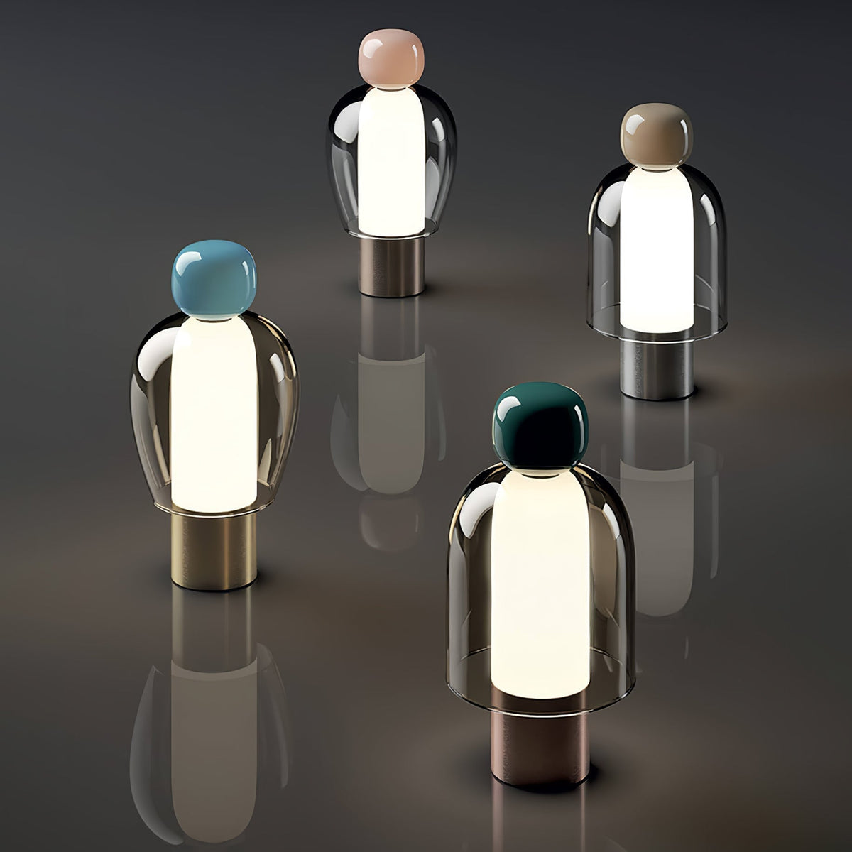 Nara Lampe de Table Artistique en Verre