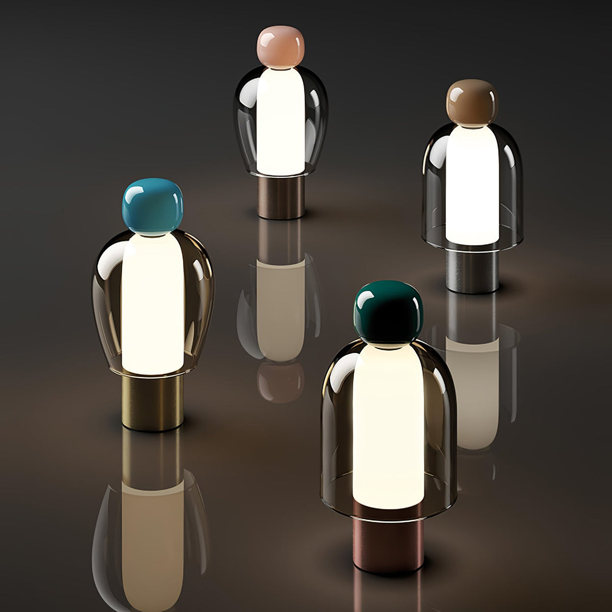 Nara Lampe de Table Artistique en Verre