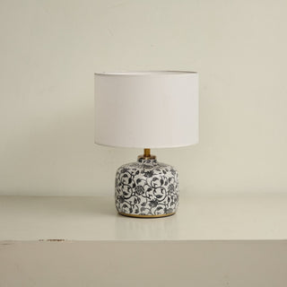 Ebony Vine Ceramic Table Lamp-Neutral Decor