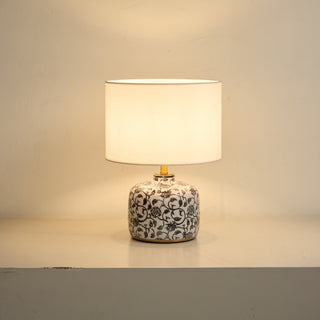 Ebony Vine Ceramic Table Lamp-Neutral Decor