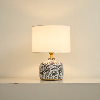 Ebony Vine Ceramic Table Lamp-Neutral Decor