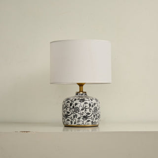 Ebony Vine Ceramic Table Lamp-Neutral Decor