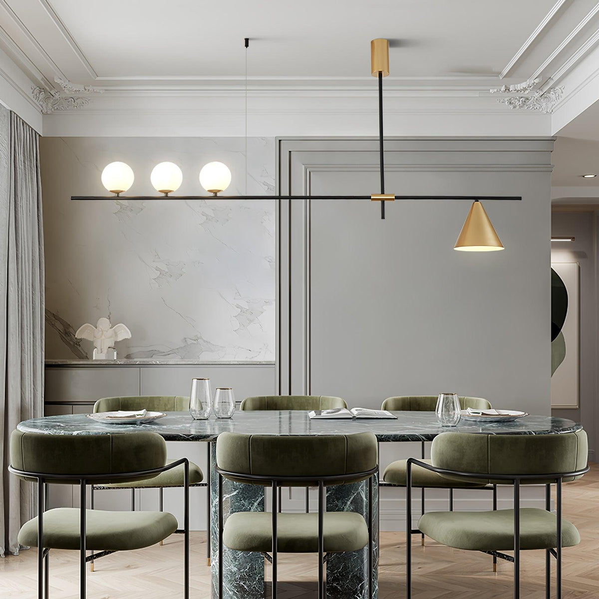 Orlilia Suspension Dorée Contemporaine
