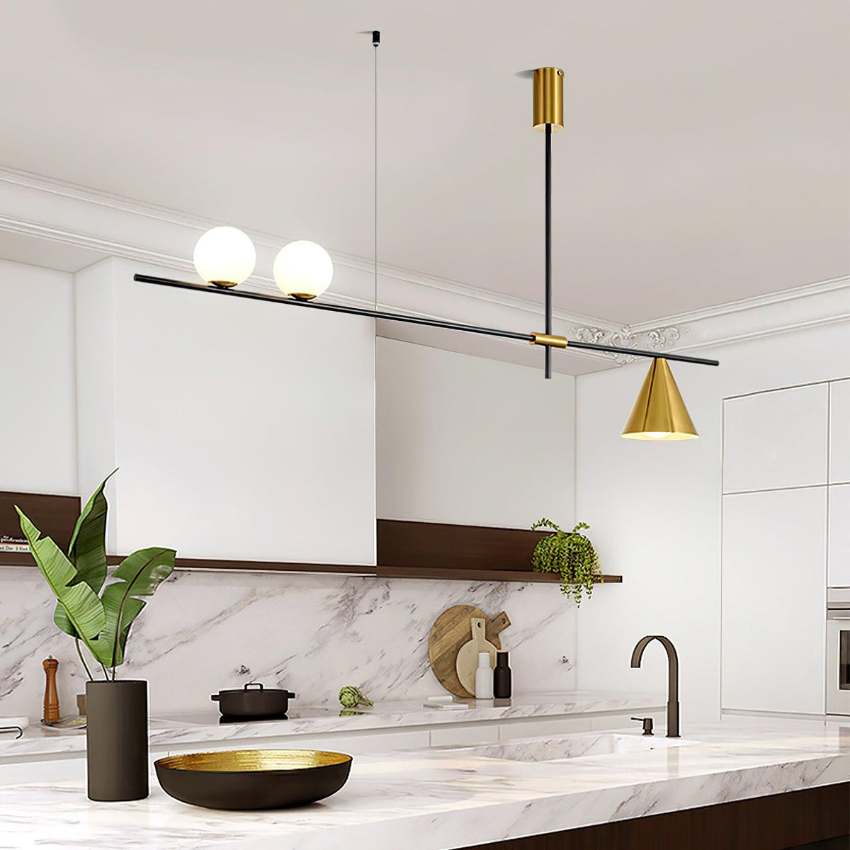 Orlilia Suspension Dorée Contemporaine