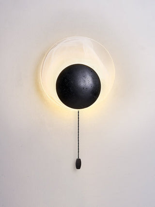 Orla Applique Murale en Coquille de Travertin Noir Cosmica Eclipse