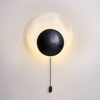 Orla Applique Murale en Coquille de Travertin Noir Cosmica Eclipse