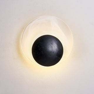 Orla Applique Murale en Coquille de Travertin Noir Cosmica Eclipse