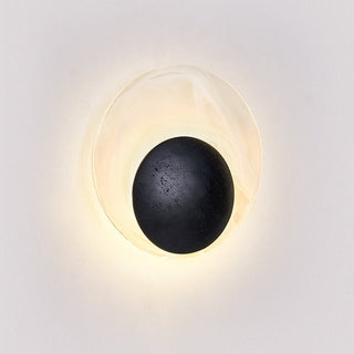 Orla Applique Murale en Coquille de Travertin Noir Cosmica Eclipse