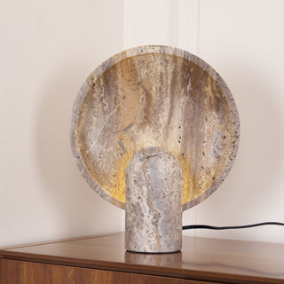 Valemu Saucer-Base Lampe de Table Travertin