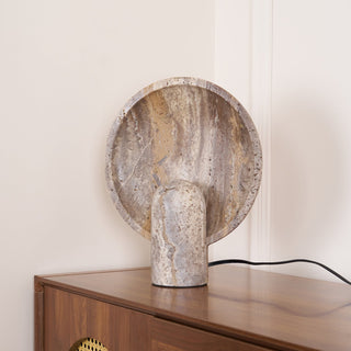 Valemu Saucer-Base Lampe de Table Travertin
