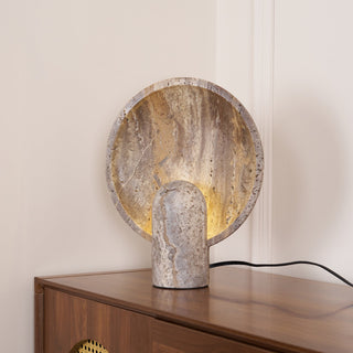 Valemu Saucer-Base Lampe de Table Travertin