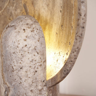 Valemu Saucer-Base Lampe de Table Travertin