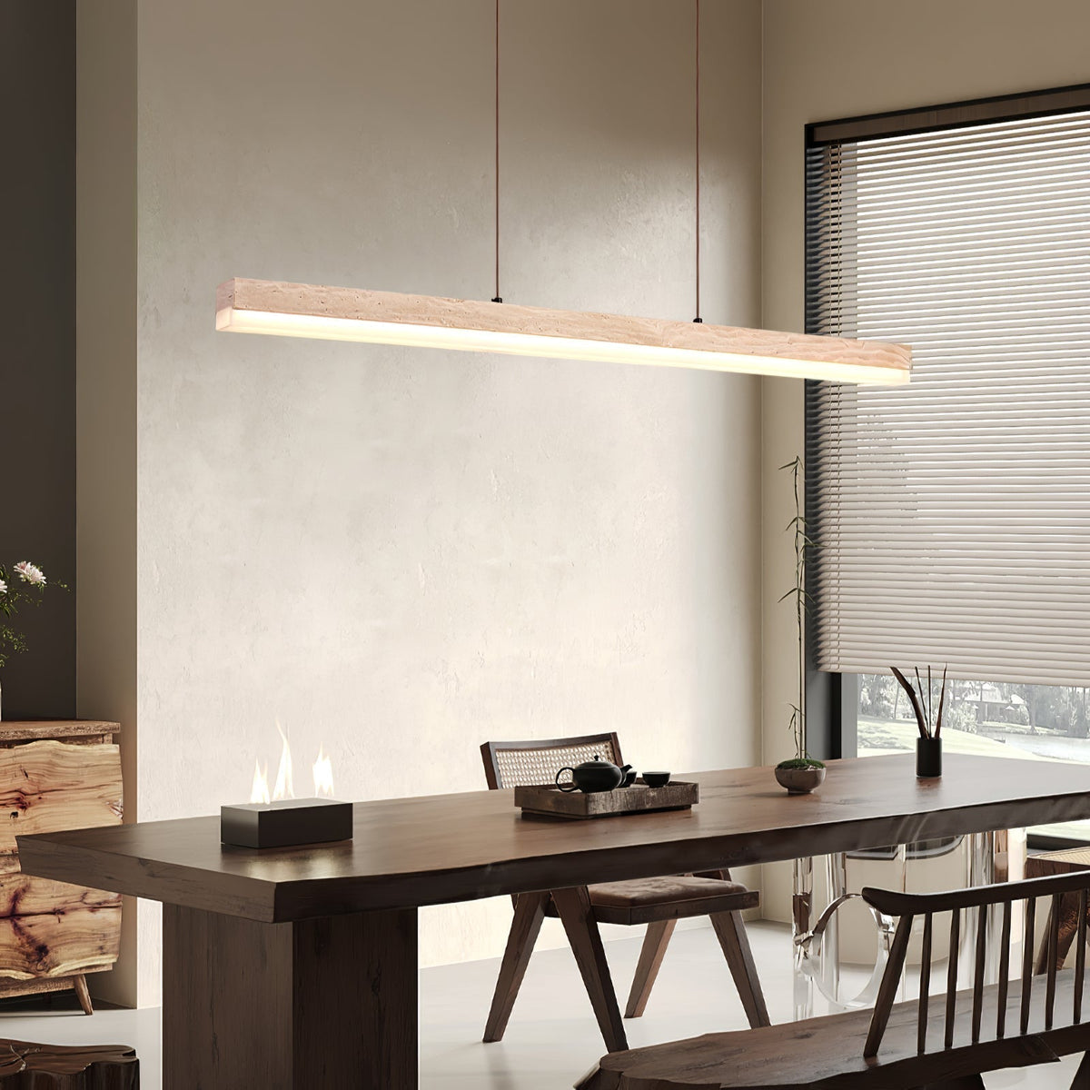 Ivsoryra Lampe Suspendue Rectangulaire en Travertin