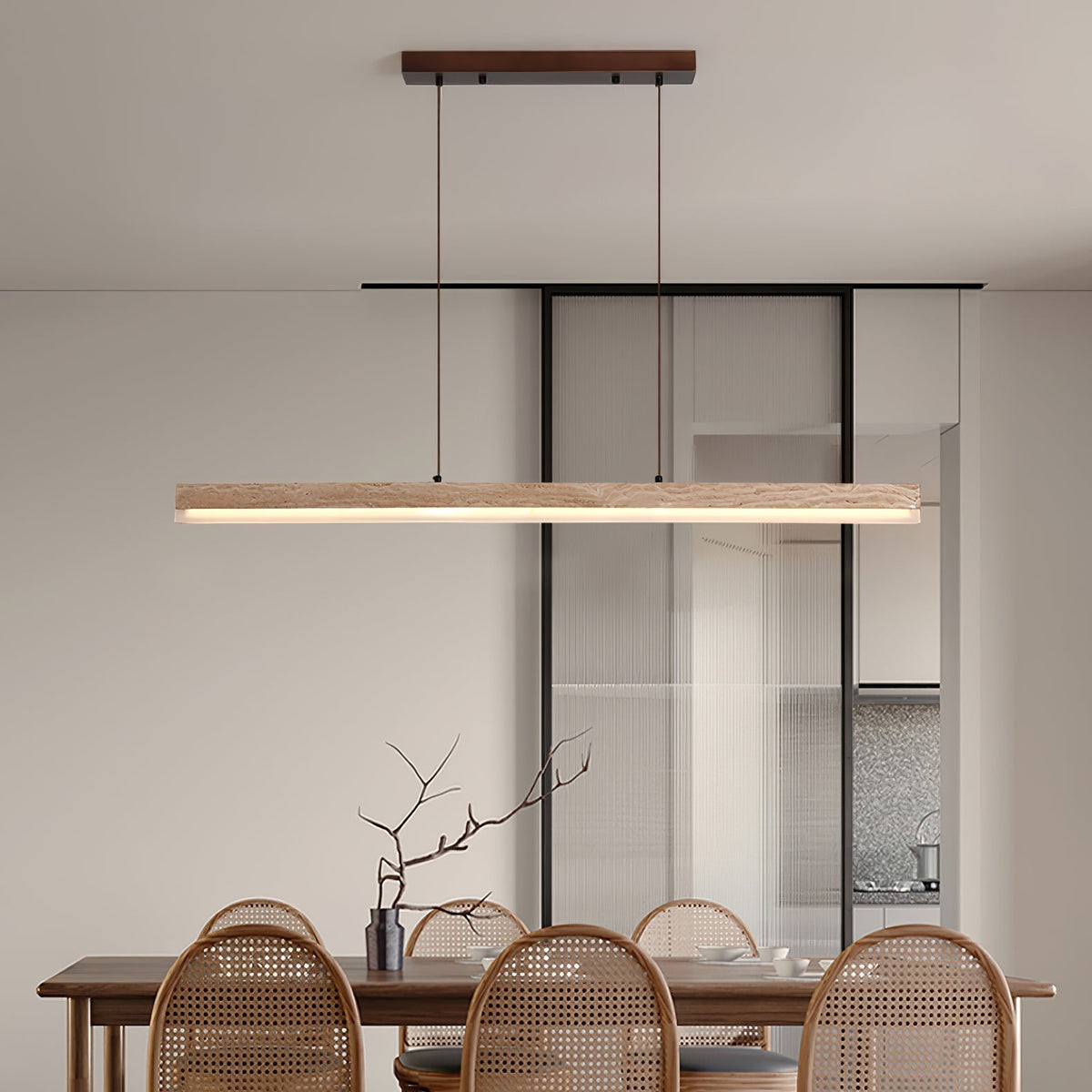 Ivsoryra Lampe Suspendue Rectangulaire en Travertin