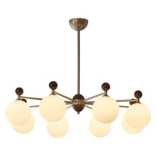 Cimirora Lustre Bois Verre Élégance Traditionnelle