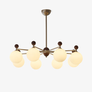 Cimirora Lustre Bois Verre Élégance Traditionnelle