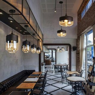 Aura Suspension Industrielle en Verre-Luire