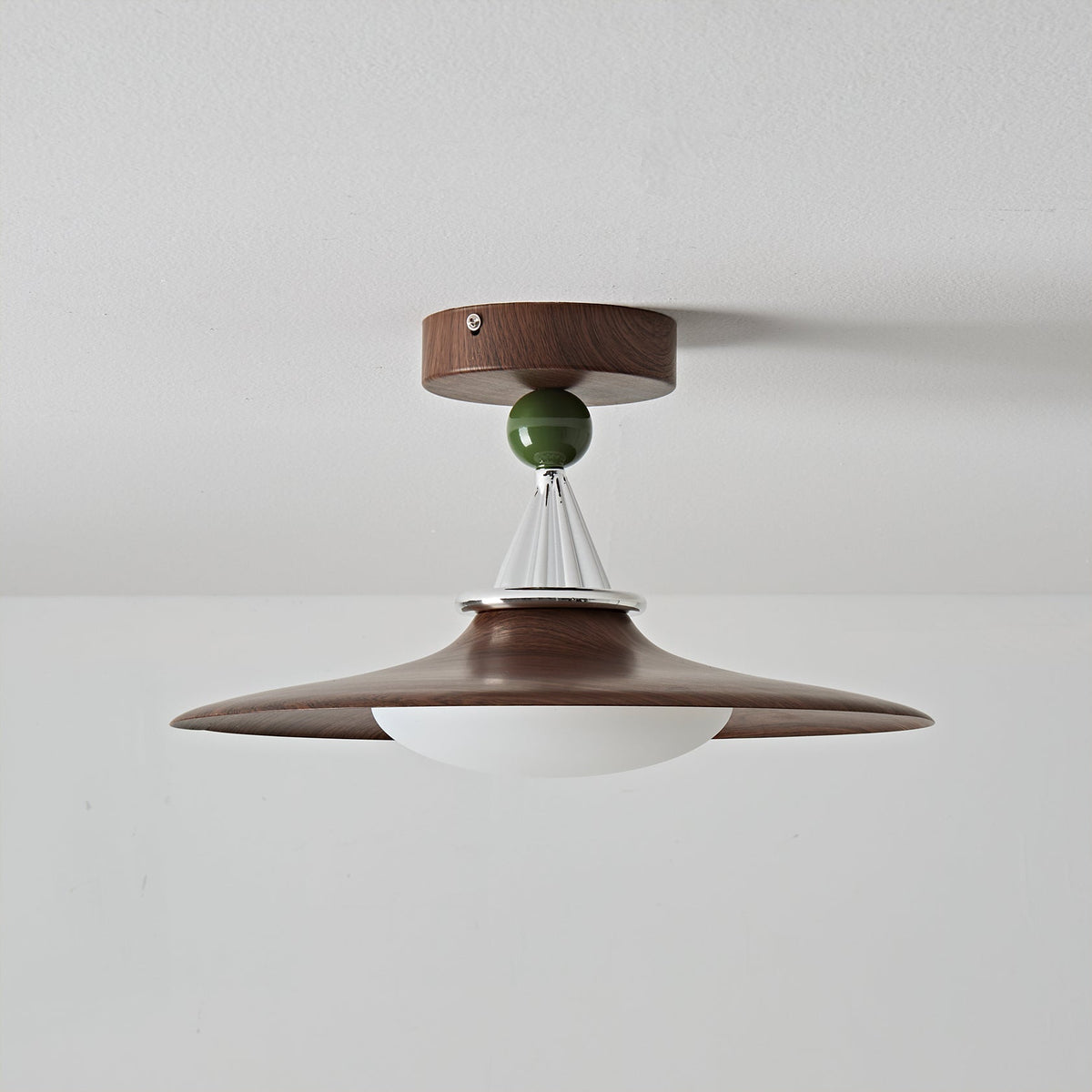 Eden Ceiling Light in the Black & Walnut color finish.