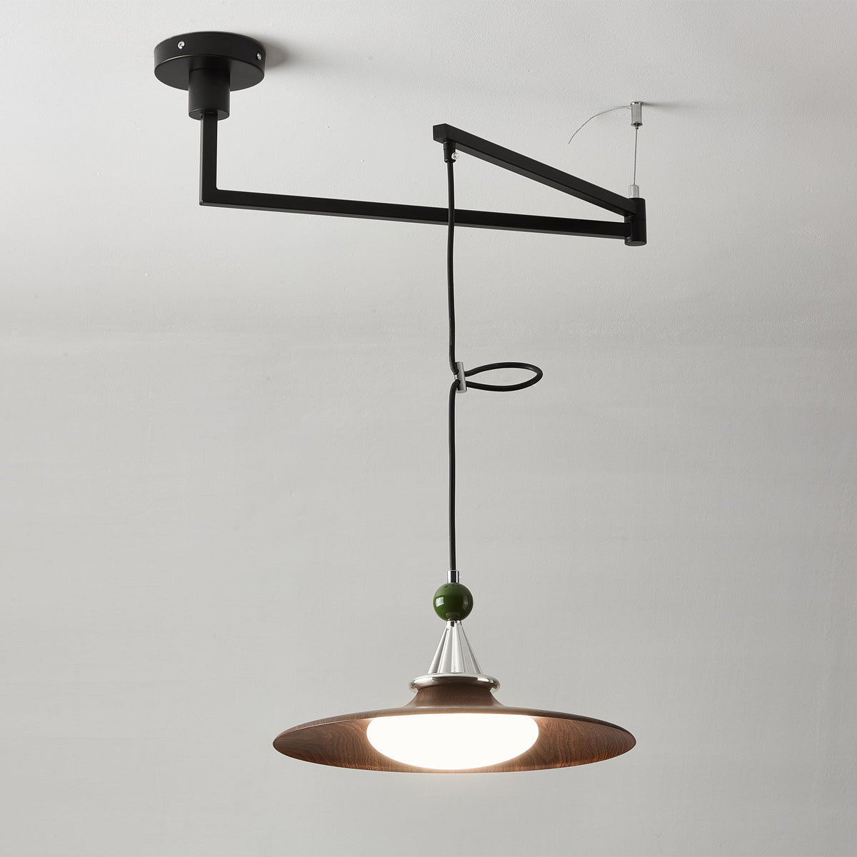 Angled view of the Cream pendant.